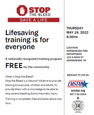Stop the Bleed Training Flyer